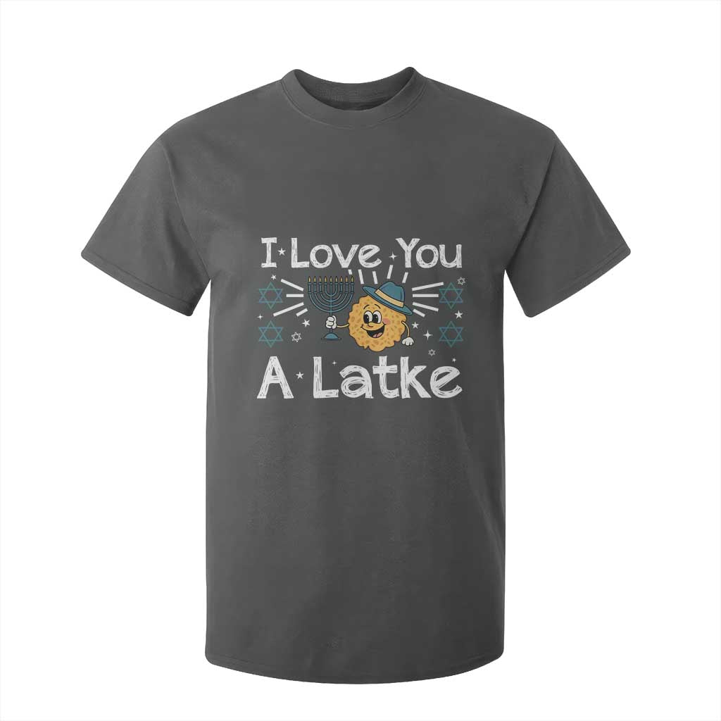 I Love You A Latke T Shirt For Kid Funny Hanukkah Gift For Latke Lover TS12 Dark Heather Print Your Wear