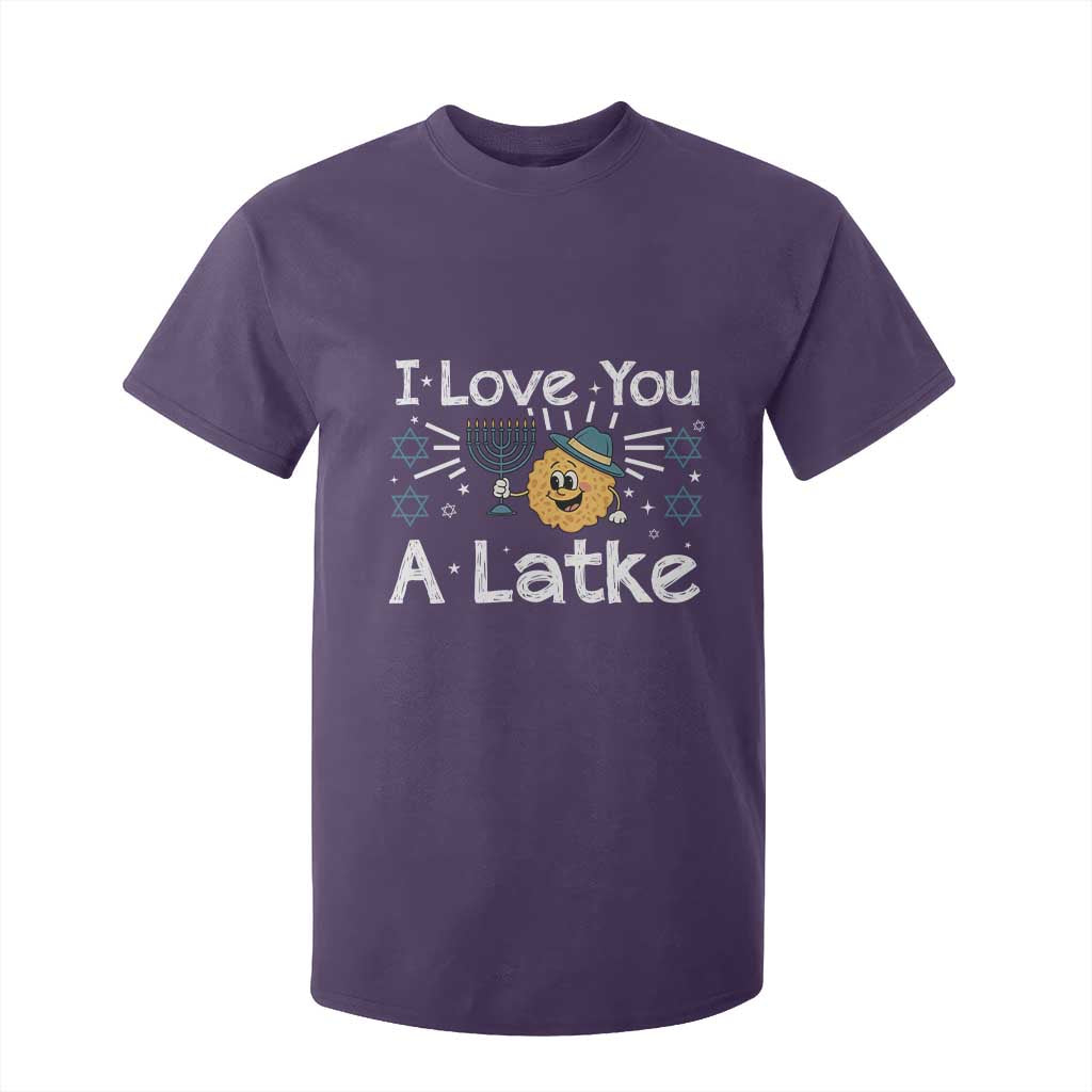 I Love You A Latke T Shirt For Kid Funny Hanukkah Gift For Latke Lover TS12 Purple Print Your Wear