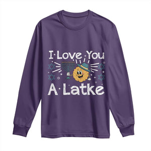 I Love You A Latke Long Sleeve Shirt Funny Hanukkah Gift For Latke Lover TS12 Purple Print Your Wear