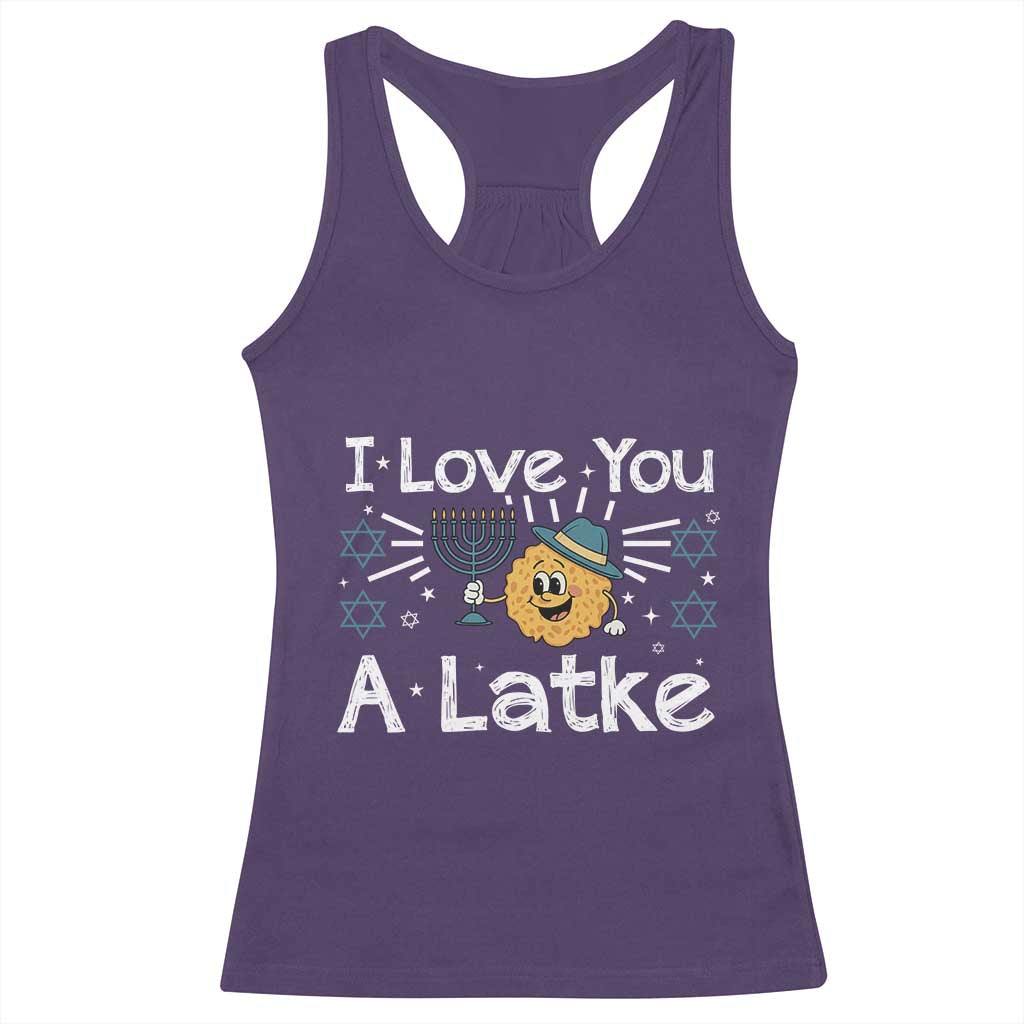 I Love You A Latke Racerback Tank Top Funny Hanukkah Gift For Latke Lover TS12 Purple Print Your Wear