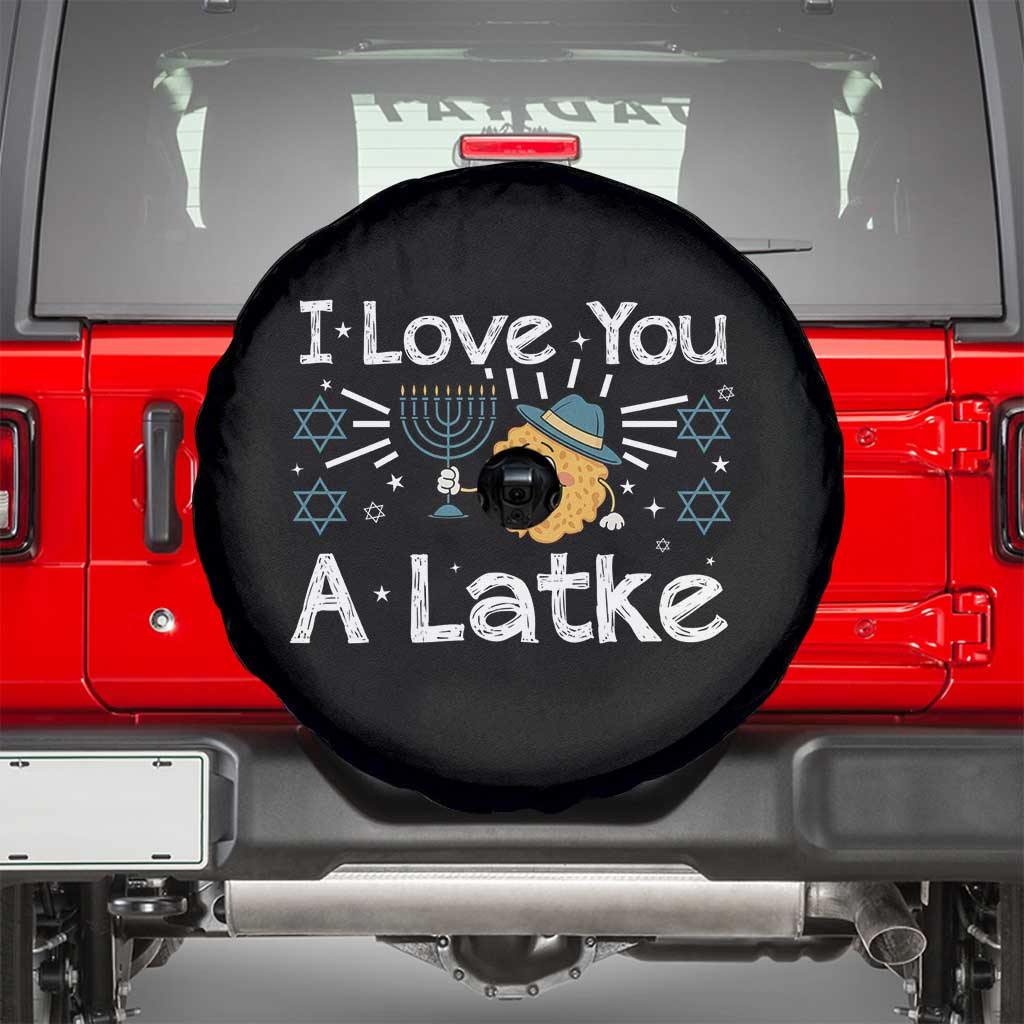 I Love You A Latke Spare Tire Cover Funny Hanukkah Gift For Latke Lover TS12 Black Print Your Wear