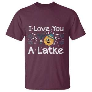 I Love You A Latke T Shirt Funny Hanukkah Gift For Latke Lover TS12 Maroon Print Your Wear