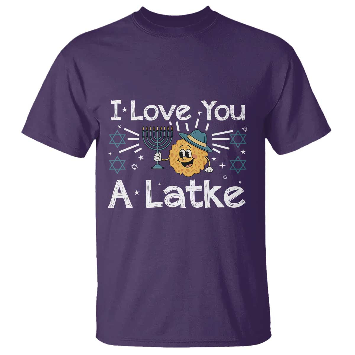 I Love You A Latke T Shirt Funny Hanukkah Gift For Latke Lover TS12 Purple Print Your Wear