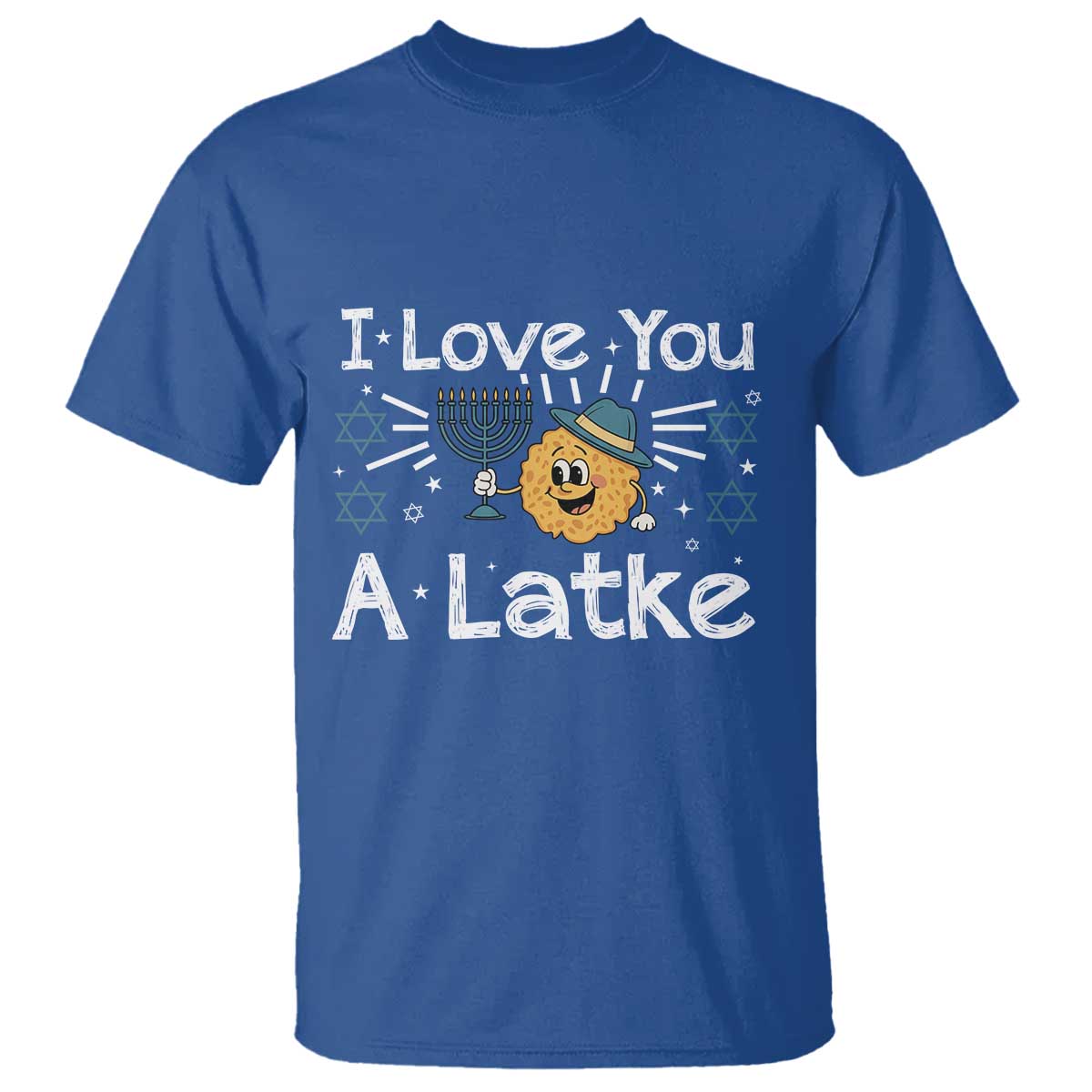 I Love You A Latke T Shirt Funny Hanukkah Gift For Latke Lover TS12 Royal Blue Print Your Wear