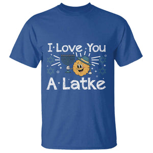 I Love You A Latke T Shirt Funny Hanukkah Gift For Latke Lover TS12 Royal Blue Print Your Wear
