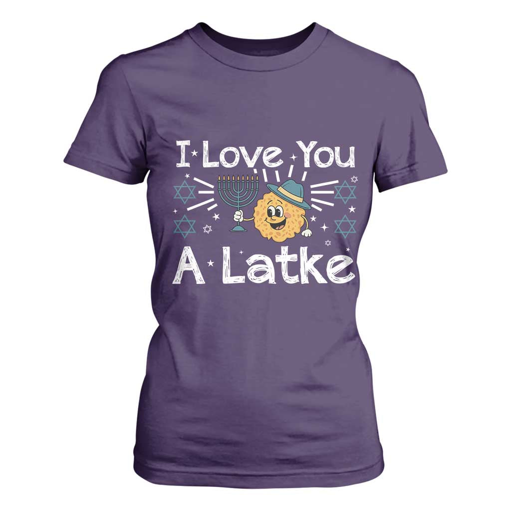 I Love You A Latke T Shirt For Women Funny Hanukkah Gift For Latke Lover TS12 Purple Print Your Wear