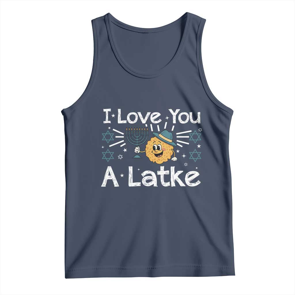 I Love You A Latke Tank Top Funny Hanukkah Gift For Latke Lover TS12 Navy Print Your Wear