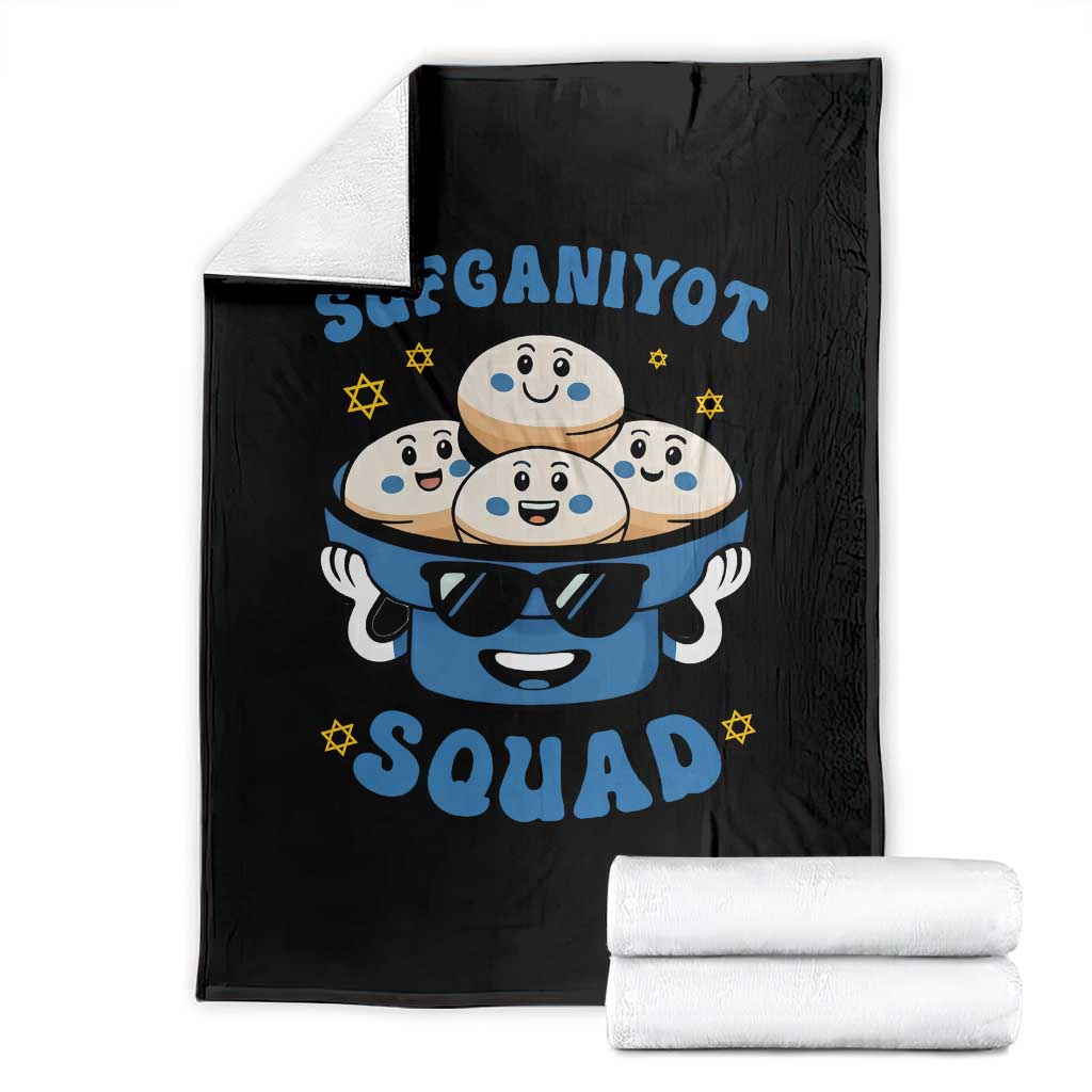 Hanukkah Sufganiyot Squad Throw Blanket Funny Jelly Donut Jewish Gift TS12 Black Print Your Wear
