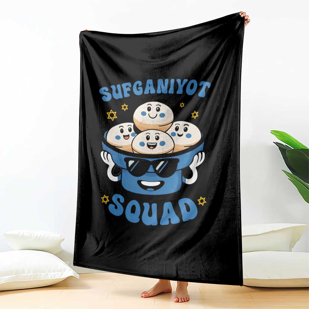 Hanukkah Sufganiyot Squad Throw Blanket Funny Jelly Donut Jewish Gift TS12 Print Your Wear