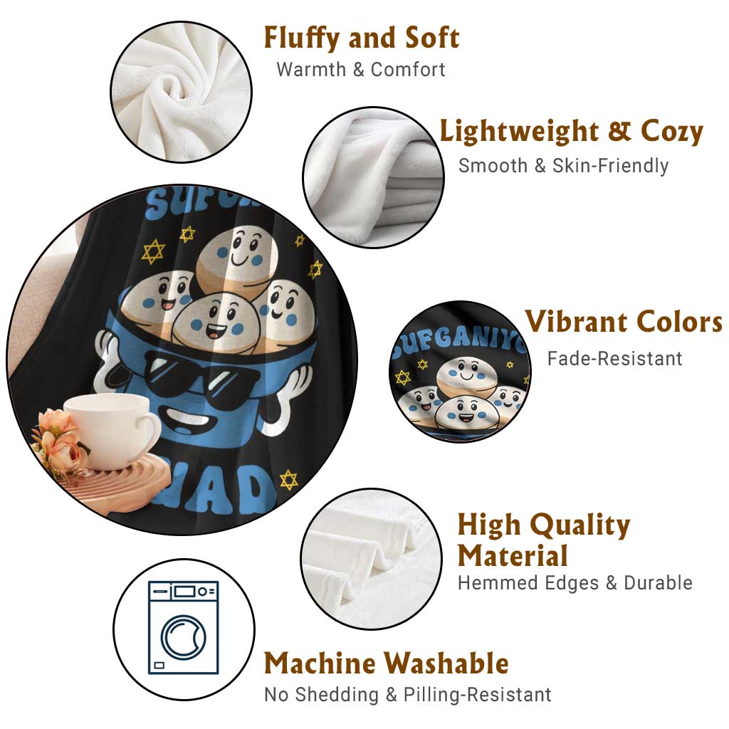 Hanukkah Sufganiyot Squad Throw Blanket Funny Jelly Donut Jewish Gift TS12 Print Your Wear