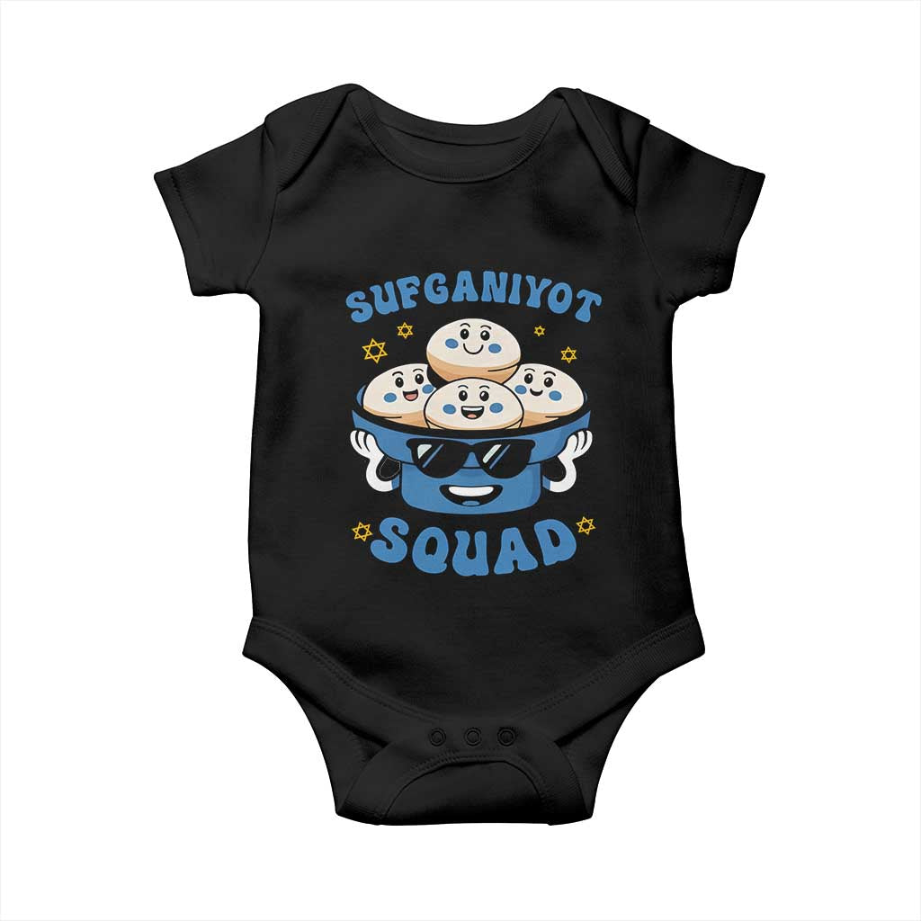Hanukkah Sufganiyot Squad Baby Onesie Funny Jelly Donut Jewish Gift TS12 Black Print Your Wear