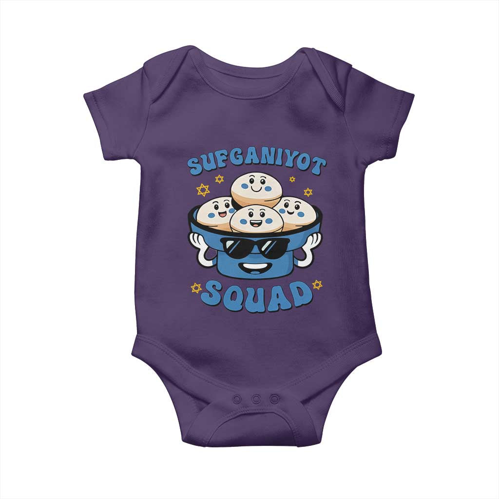 Hanukkah Sufganiyot Squad Baby Onesie Funny Jelly Donut Jewish Gift TS12 Purple Print Your Wear