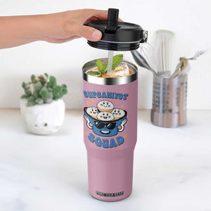 Hanukkah Sufganiyot Squad Flip Straw Tumbler Funny Jelly Donut Jewish Gift TS12 One Size: 30 oz Light Pink Print Your Wear