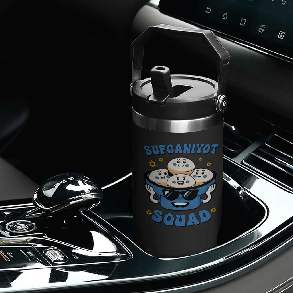 Hanukkah Sufganiyot Squad Flip Straw Tumbler Funny Jelly Donut Jewish Gift TS12 Print Your Wear