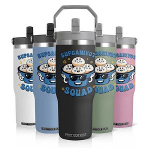 Hanukkah Sufganiyot Squad Flip Straw Tumbler Funny Jelly Donut Jewish Gift TS12 Print Your Wear