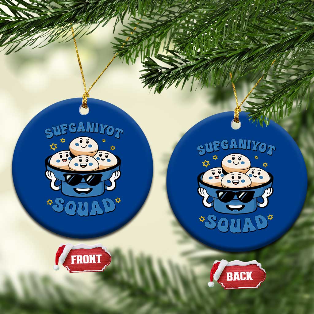 Hanukkah Sufganiyot Squad Ceramic Ornament Funny Jelly Donut Jewish Gift TS12 1pc Blue Print Your Wear
