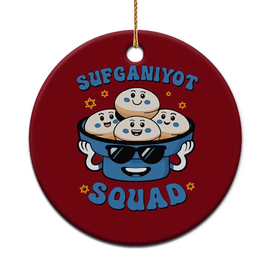 Hanukkah Sufganiyot Squad Ceramic Ornament Funny Jelly Donut Jewish Gift TS12 1pc Red Print Your Wear
