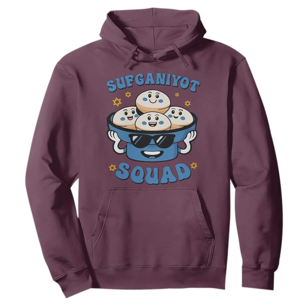 Hanukkah Sufganiyot Squad Hoodie Funny Jelly Donut Jewish Gift TS12 Maroon Print Your Wear