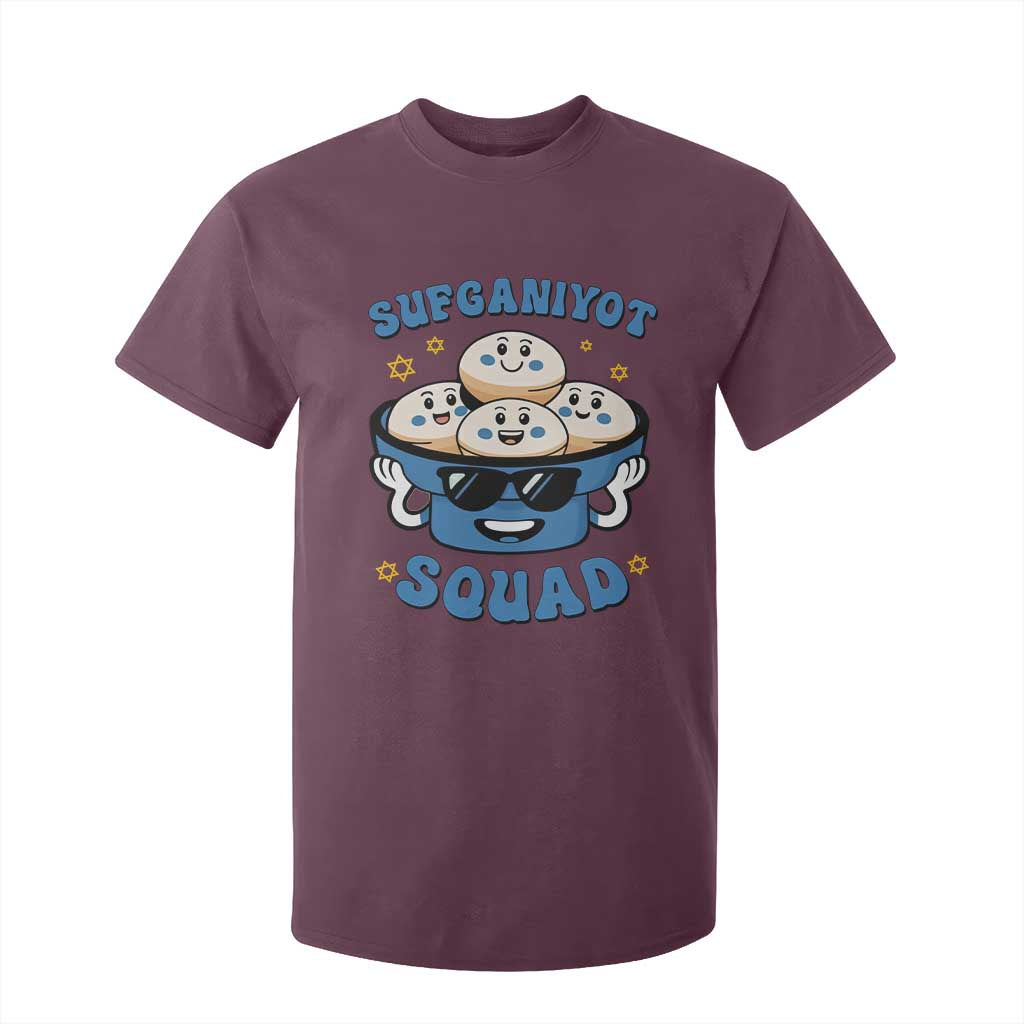 Hanukkah Sufganiyot Squad T Shirt For Kid Funny Jelly Donut Jewish Gift TS12 Maroon Print Your Wear