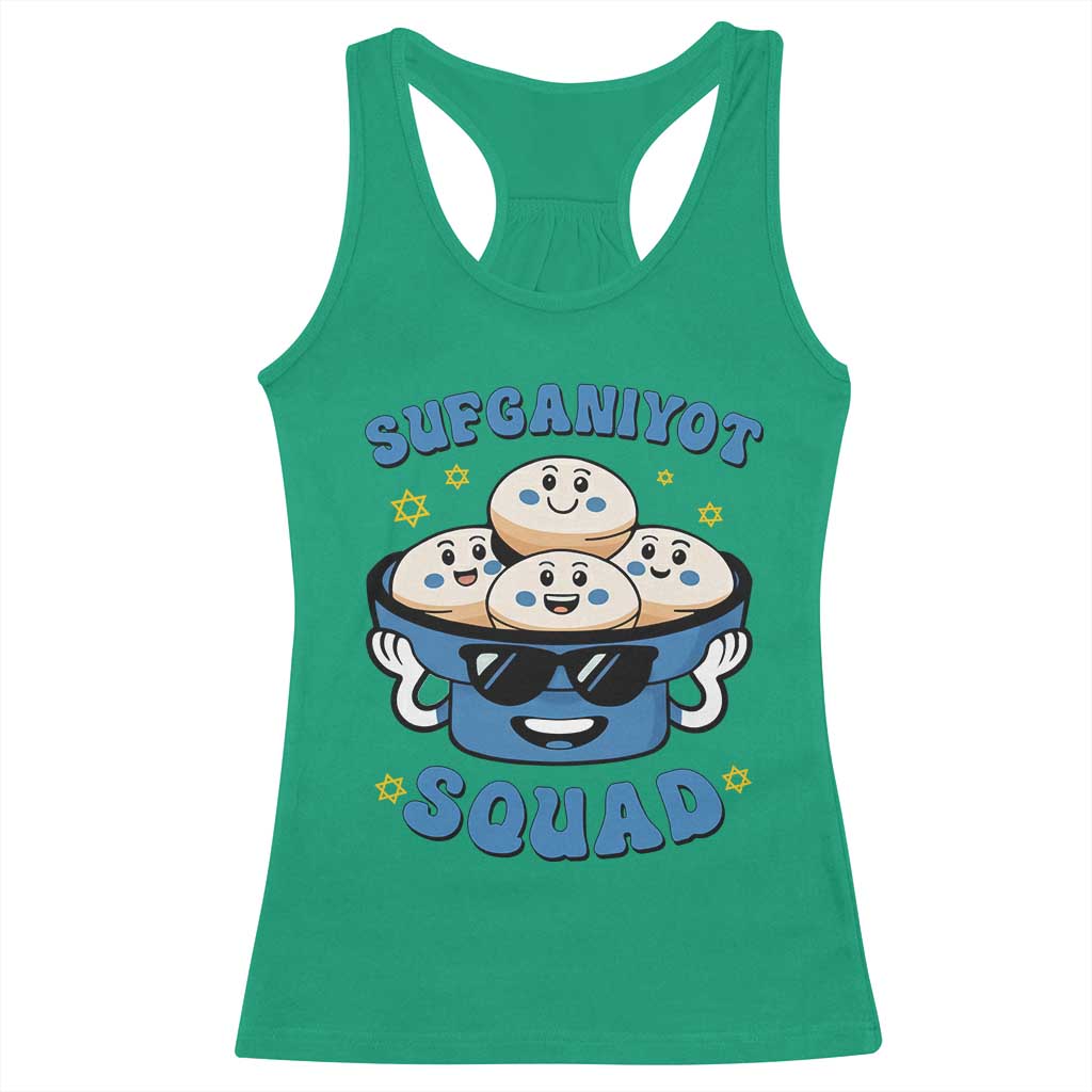Hanukkah Sufganiyot Squad Racerback Tank Top Funny Jelly Donut Jewish Gift TS12 Irish Green Print Your Wear