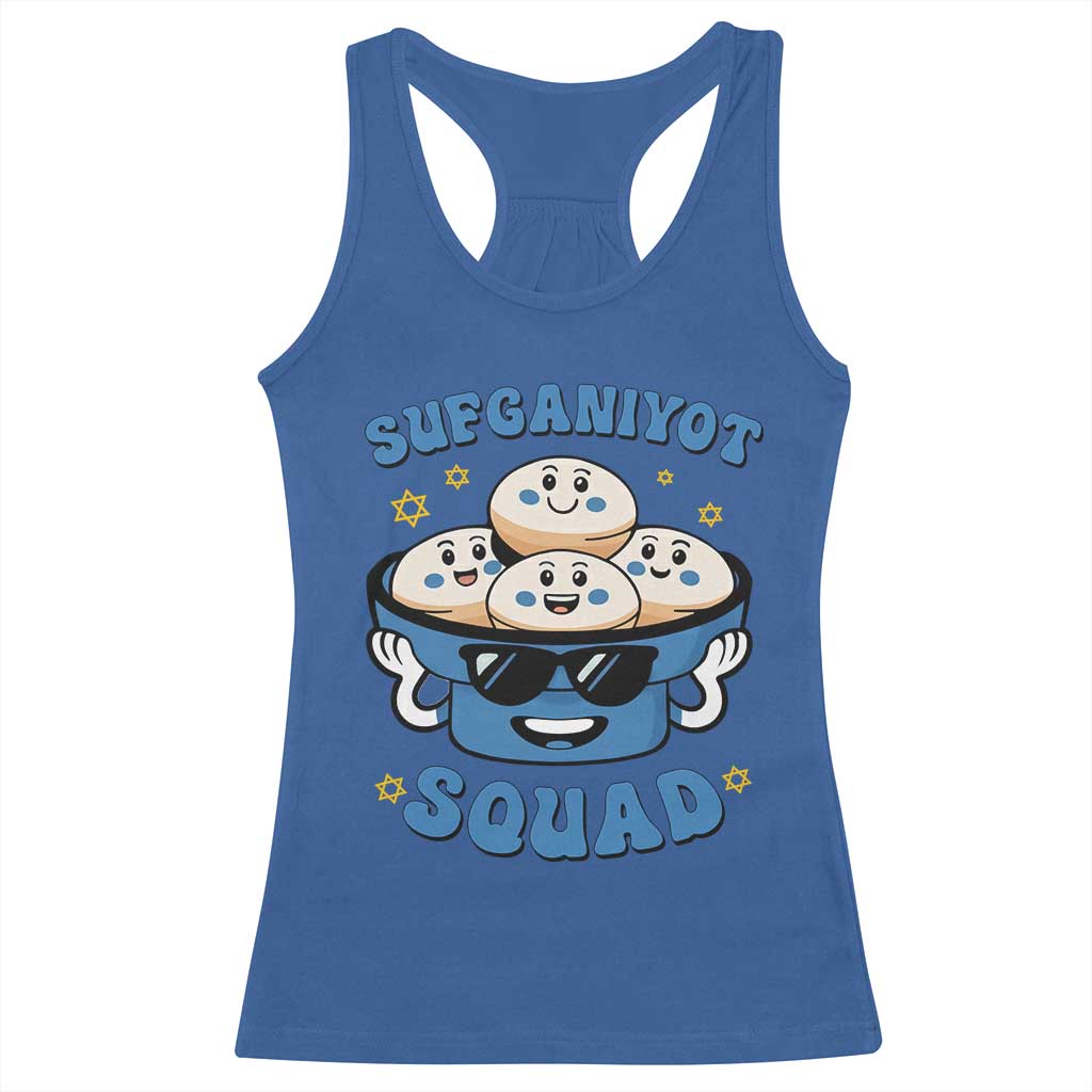 Hanukkah Sufganiyot Squad Racerback Tank Top Funny Jelly Donut Jewish Gift TS12 Royal Blue Print Your Wear