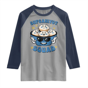 Hanukkah Sufganiyot Squad Raglan Shirt Funny Jelly Donut Jewish Gift TS12 Sport Gray Navy Print Your Wear