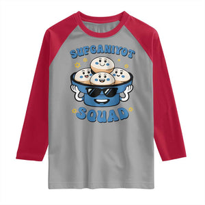 Hanukkah Sufganiyot Squad Raglan Shirt Funny Jelly Donut Jewish Gift TS12 Sport Gray Red Print Your Wear