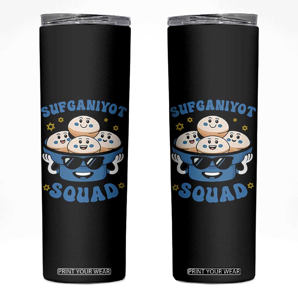 Hanukkah Sufganiyot Squad Skinny Tumbler Funny Jelly Donut Jewish Gift TS12 Black Print Your Wear