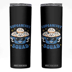 Hanukkah Sufganiyot Squad Skinny Tumbler Funny Jelly Donut Jewish Gift TS12 Black Print Your Wear