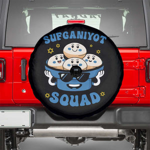 Hanukkah Sufganiyot Squad Spare Tire Cover Funny Jelly Donut Jewish Gift TS12 Black Print Your Wear