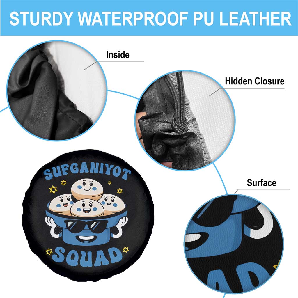 Hanukkah Sufganiyot Squad Spare Tire Cover Funny Jelly Donut Jewish Gift TS12 Print Your Wear