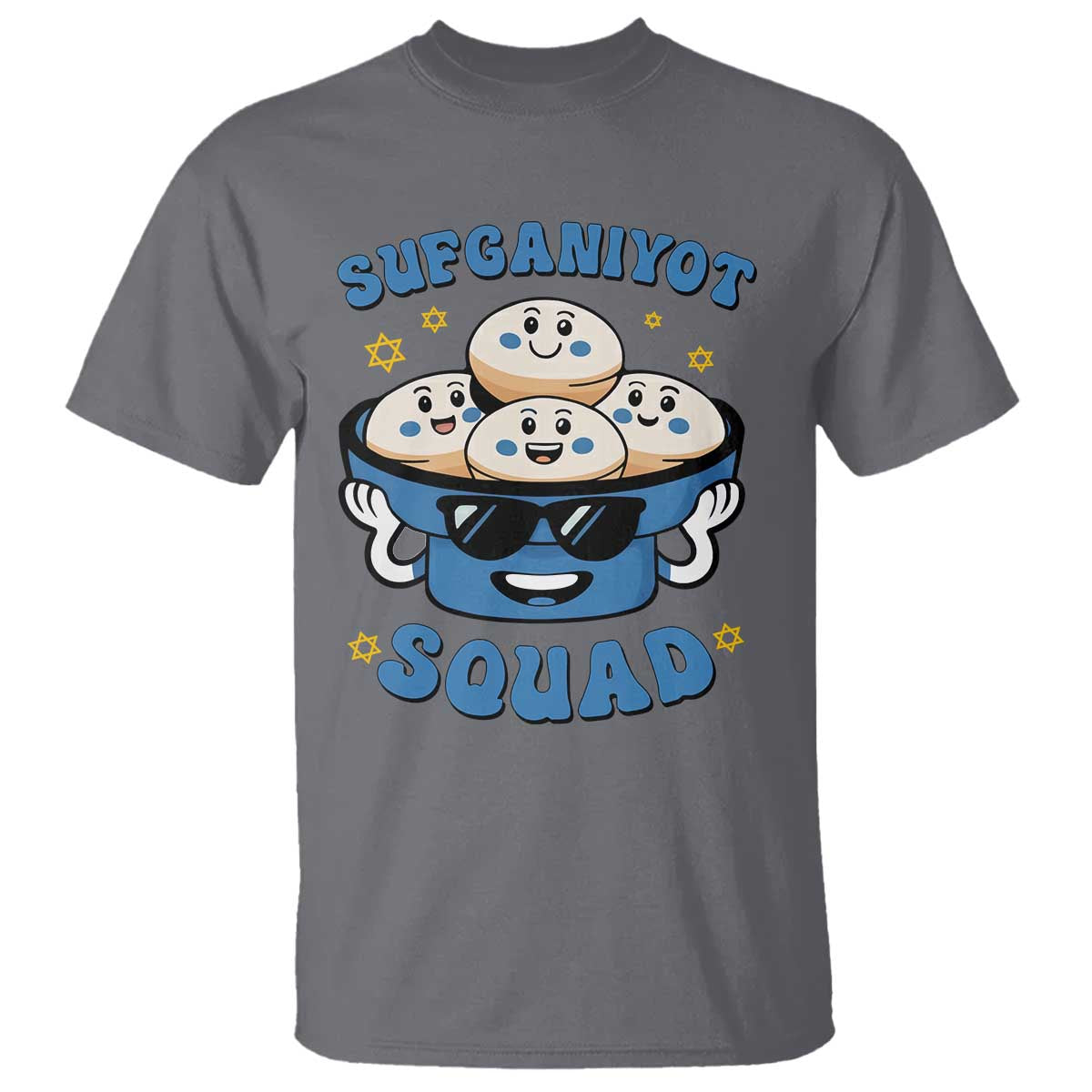 Hanukkah Sufganiyot Squad T Shirt Funny Jelly Donut Jewish Gift TS12 Charcoal Print Your Wear