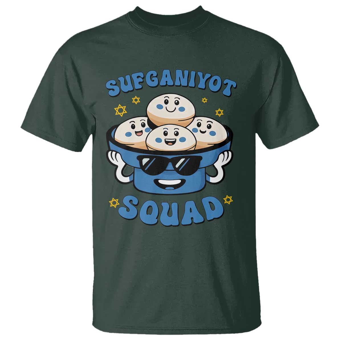 Hanukkah Sufganiyot Squad T Shirt Funny Jelly Donut Jewish Gift TS12 Dark Forest Green Print Your Wear