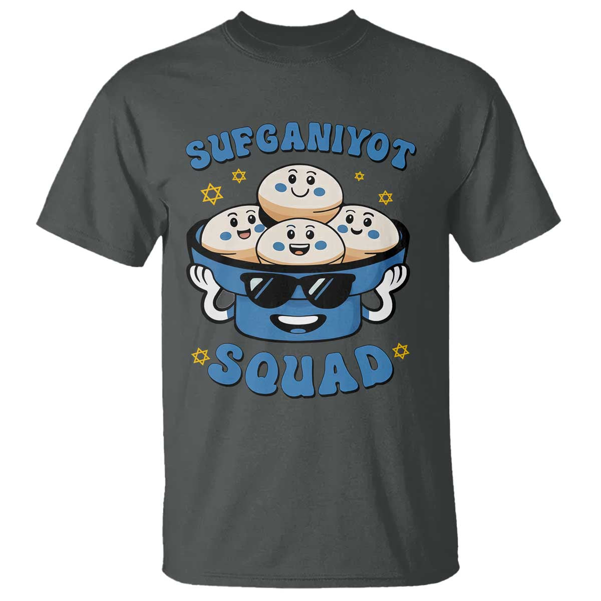 Hanukkah Sufganiyot Squad T Shirt Funny Jelly Donut Jewish Gift TS12 Dark Heather Print Your Wear