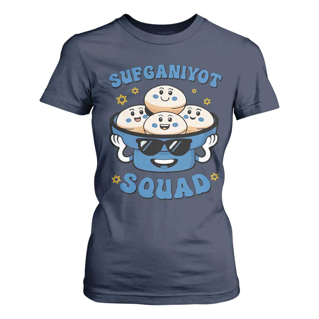 Hanukkah Sufganiyot Squad T Shirt For Women Funny Jelly Donut Jewish Gift TS12 Navy Print Your Wear