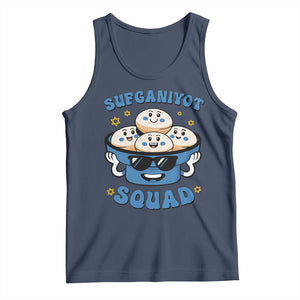Hanukkah Sufganiyot Squad Tank Top Funny Jelly Donut Jewish Gift TS12 Navy Print Your Wear