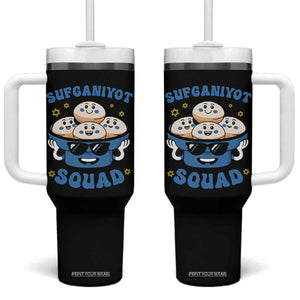 Hanukkah Sufganiyot Squad Tumbler With Handle Funny Jelly Donut Jewish Gift TS12 One Size: 40 oz Black Print Your Wear