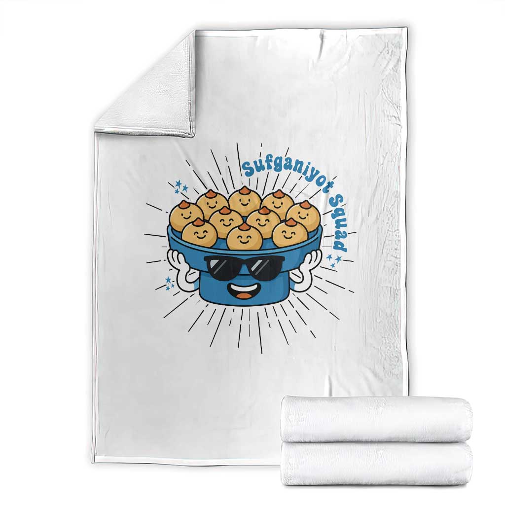 Funny Hanukkah Sufganiyah Jelly Donut Squad Gift Throw Blanket TS12 White Print Your Wear