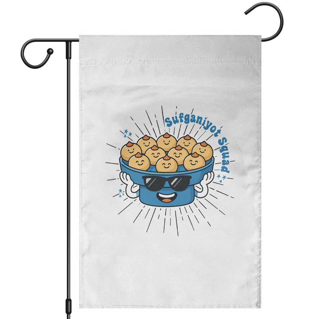 Funny Hanukkah Sufganiyah Jelly Donut Squad Gift Garden Flag TS12 White Print Your Wear