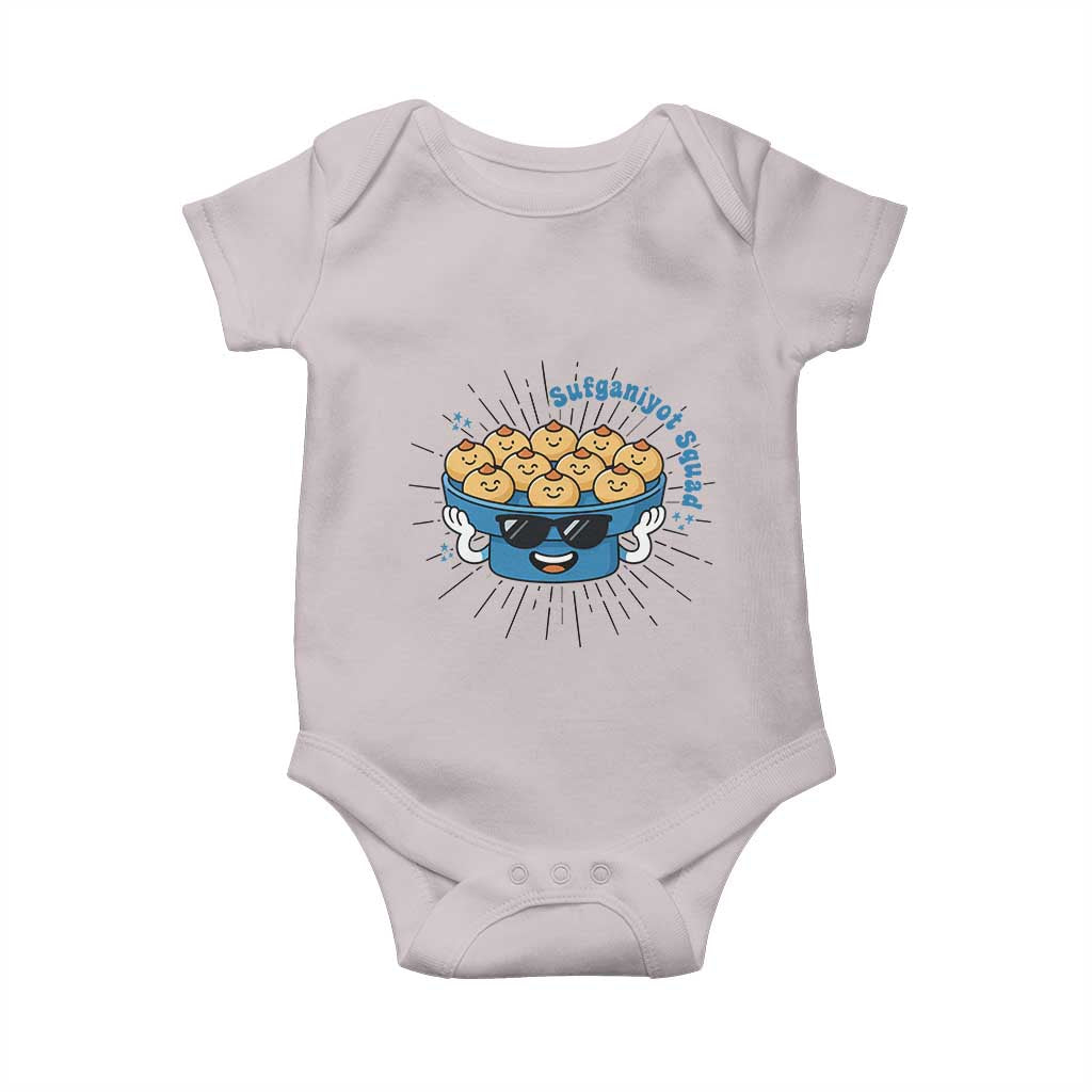 Funny Hanukkah Sufganiyah Jelly Donut Squad Gift Baby Onesie TS12 Ice Gray Print Your Wear