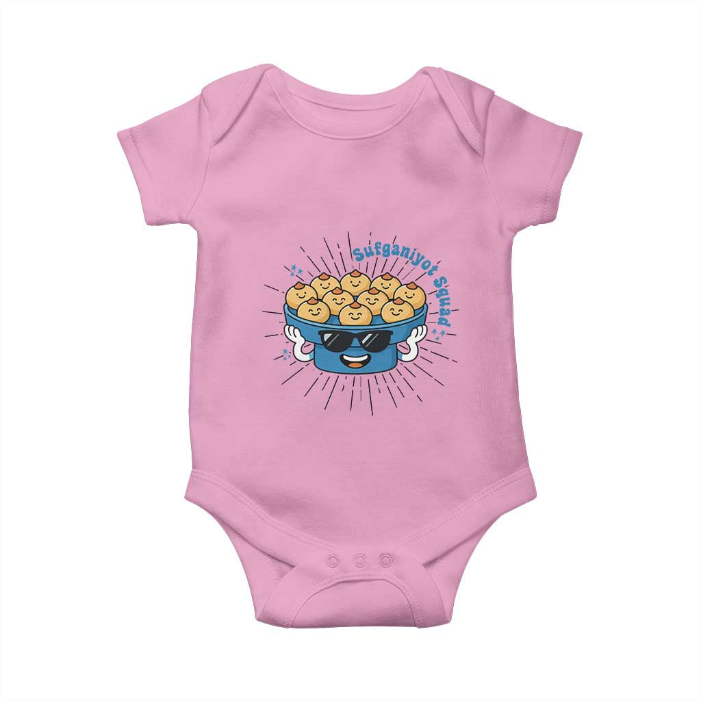 Funny Hanukkah Sufganiyah Jelly Donut Squad Gift Baby Onesie TS12 Light Pink Print Your Wear