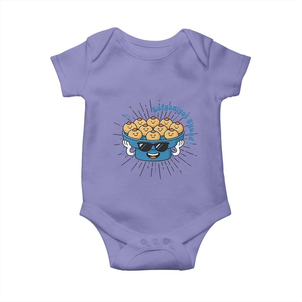 Funny Hanukkah Sufganiyah Jelly Donut Squad Gift Baby Onesie TS12 Violet Print Your Wear