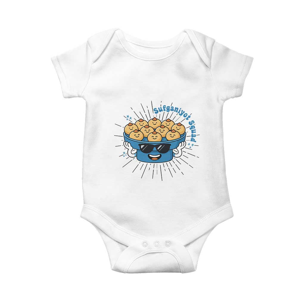 Funny Hanukkah Sufganiyah Jelly Donut Squad Gift Baby Onesie TS12 White Print Your Wear
