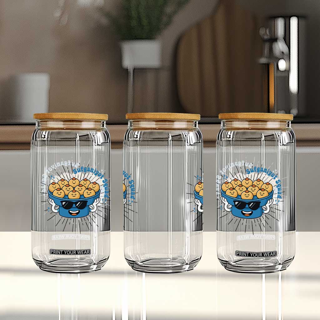 Funny Hanukkah Sufganiyah Jelly Donut Squad Gift Glass Can TS12 Print Your Wear