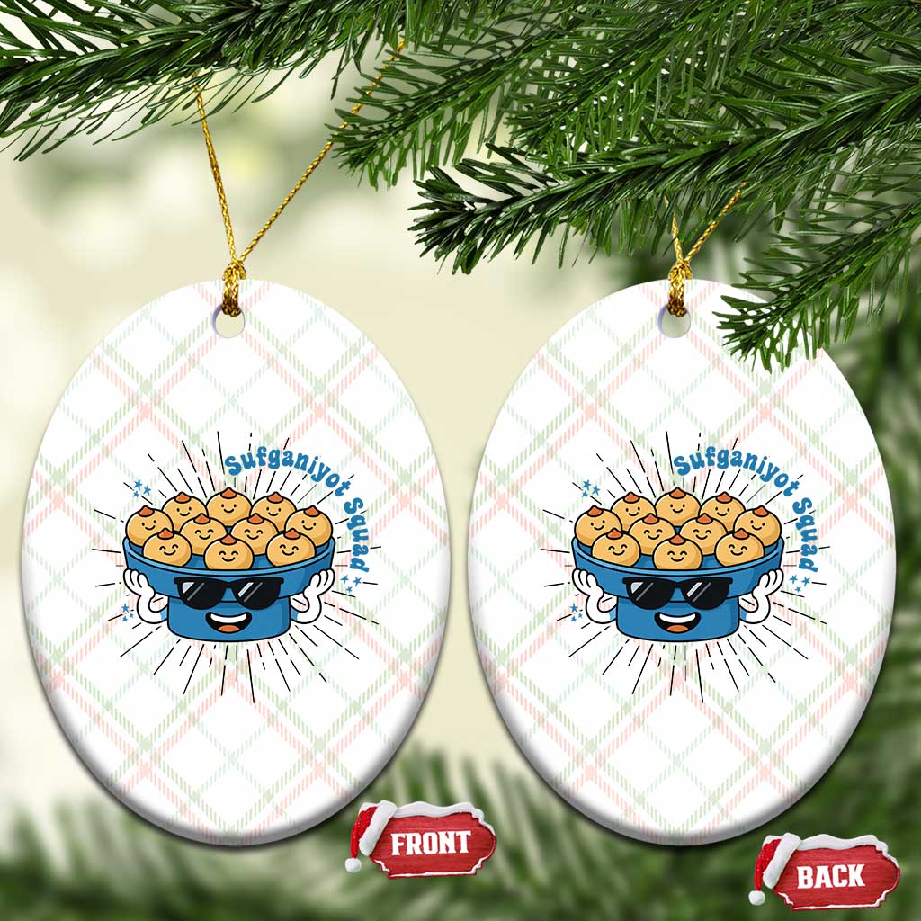 Funny Hanukkah Sufganiyah Jelly Donut Squad Gift Ceramic Ornament TS12 Print Your Wear
