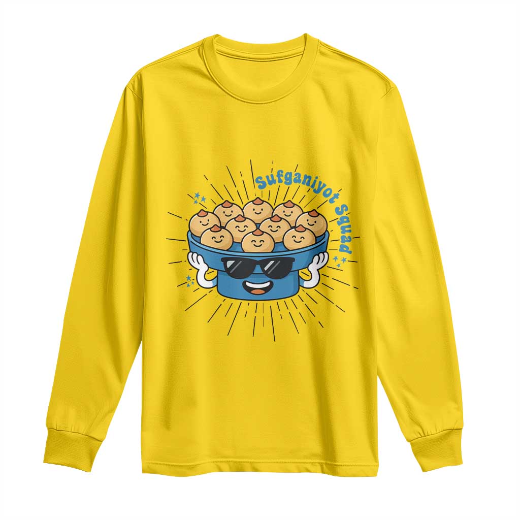 Funny Hanukkah Sufganiyah Jelly Donut Squad Gift Long Sleeve Shirt TS12 Daisy Print Your Wear