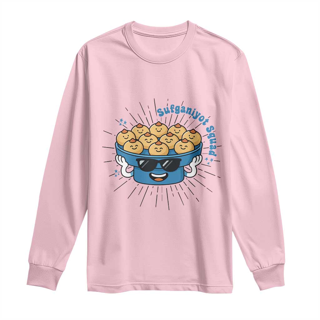 Funny Hanukkah Sufganiyah Jelly Donut Squad Gift Long Sleeve Shirt TS12 Light Pink Print Your Wear