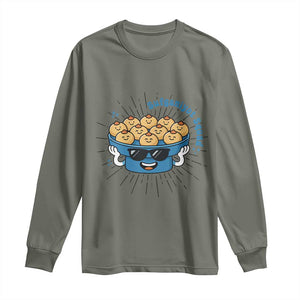 Funny Hanukkah Sufganiyah Jelly Donut Squad Gift Long Sleeve Shirt TS12 Military Green Print Your Wear