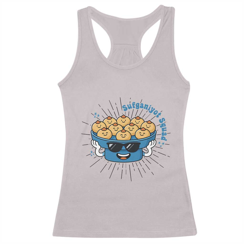 Funny Hanukkah Sufganiyah Jelly Donut Squad Gift Racerback Tank Top TS12 Ice Gray Print Your Wear