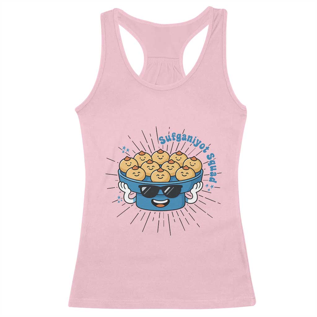 Funny Hanukkah Sufganiyah Jelly Donut Squad Gift Racerback Tank Top TS12 Light Pink Print Your Wear